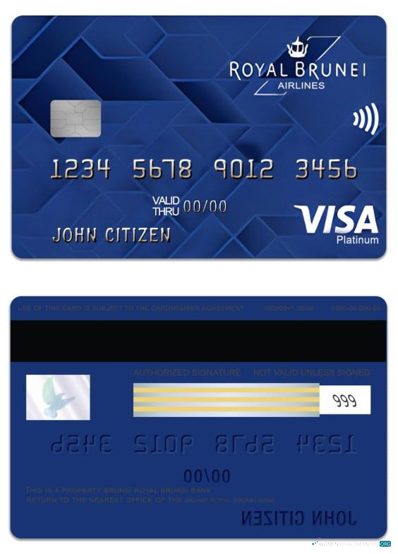 Download Brunei Baiduri Bank Royal Brunei Visa Platinum Credit Card Photoshop template